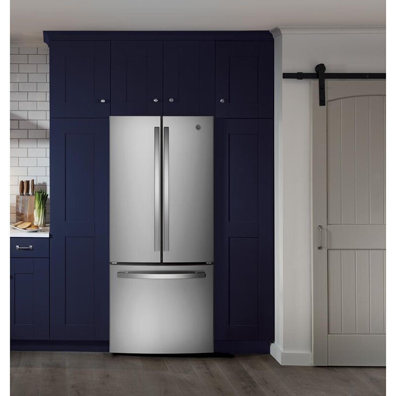 GE 30 in. 20.8 cu. ft. French Door Refrigerator with Ice Maker - Stainless Steel, Stainless Steel, hires