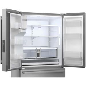 Sharp 36 in. 28.9 cu. ft. Garage-Ready French Door Refrigerator with Ice & Water Dispenser - Stainless Steel, , hires