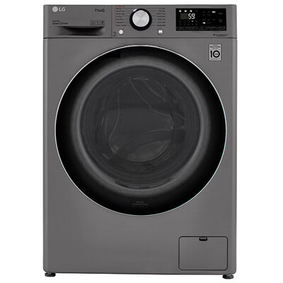 LG 24 in. 2.4 cu. ft. Electric All-in-One Front Load Washer-Dryer Combo with Sensor Dry & Wrinkle Care - Graphite Steel | WM3555HVA