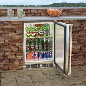 Marvel Outdoor Collection 24 in. 5.3 cu. ft. Built-In Outdoor Undercounter Refrigerator - Stainless Steel, , hires