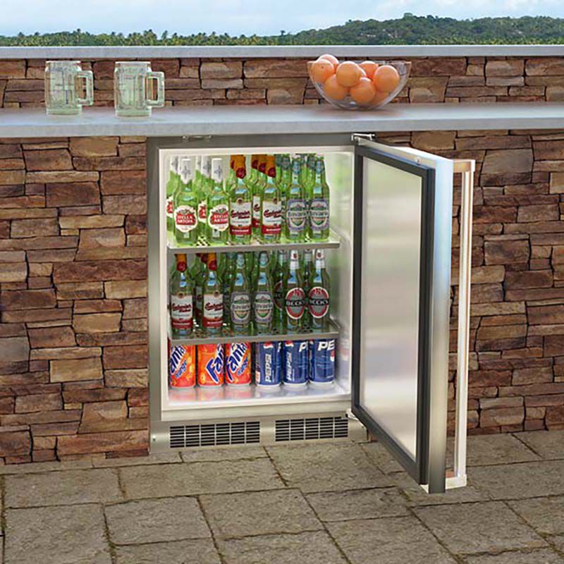 Marvel Outdoor Collection 24 in. 5.3 cu. ft. Built-In Outdoor Undercounter Refrigerator - Stainless Steel, , hires