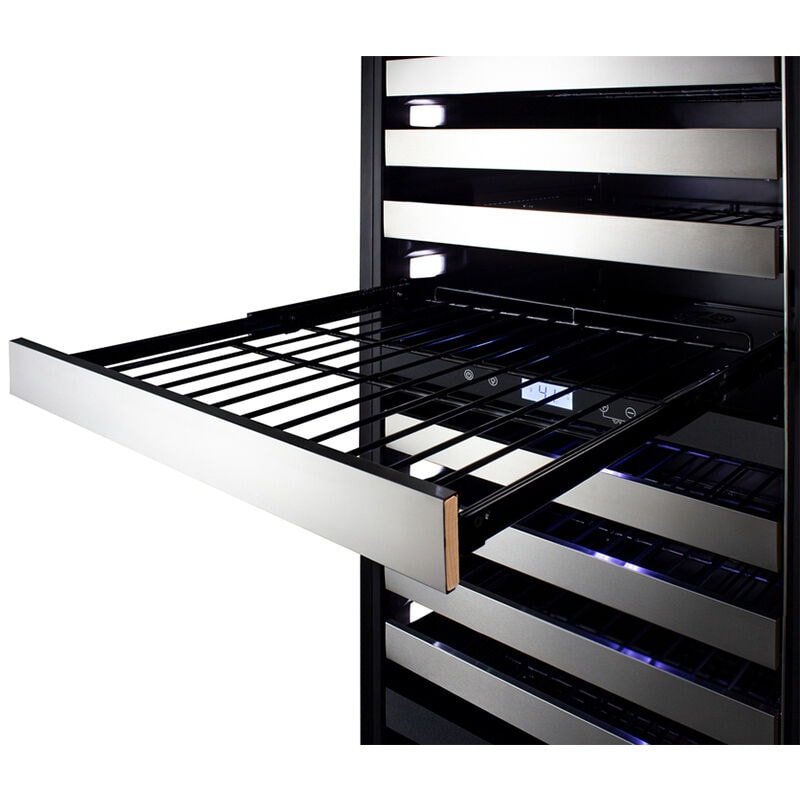 Summit 24 in. Wine Cooler with Wire Racks, Multi-Temperature Zones & 149 Bottle Capacity - Stainless Steel, , hires