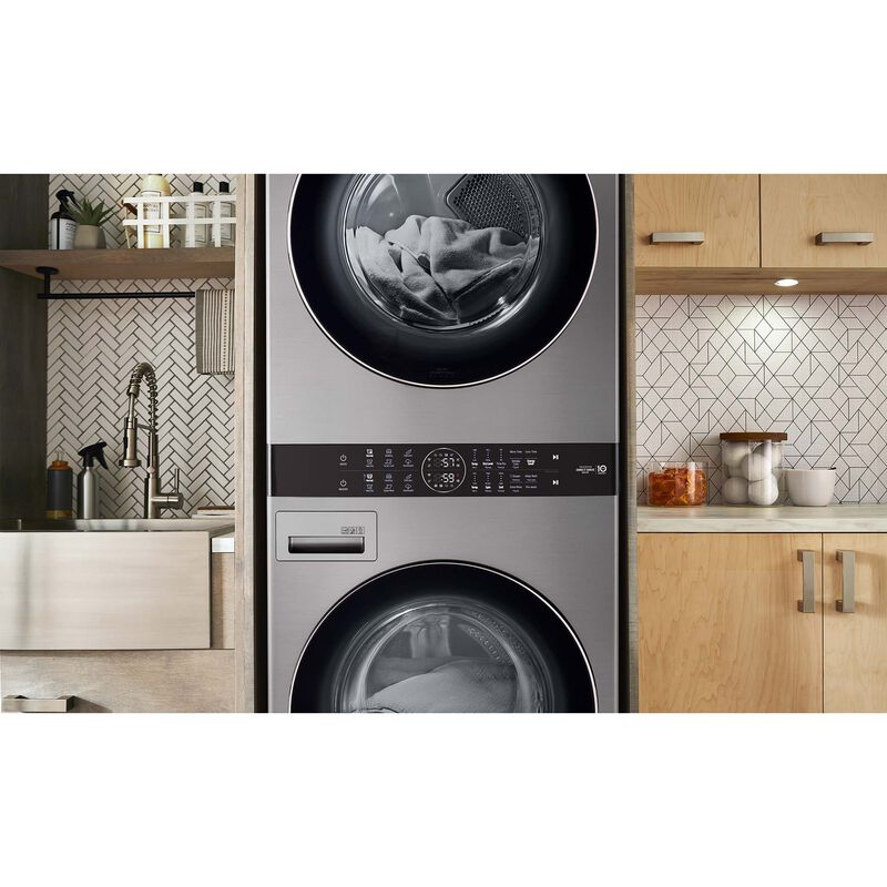 LG 27 in. WashTower with 4.5 cu. ft. Washer with 6 Wash Programs & 7.4 cu. ft. Gas Dryer with 6 Dryer Programs, Sensor Dry & Wrinkle Care - Graphite Steel, Graphite Steel, hires