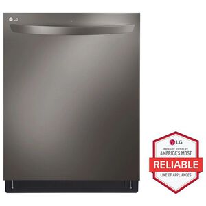 LG 24 in. Top Control Smart Dishwasher with 46 dBa Sound Level & Dynamic Dry - Black Stainless, Black Stainless, hires