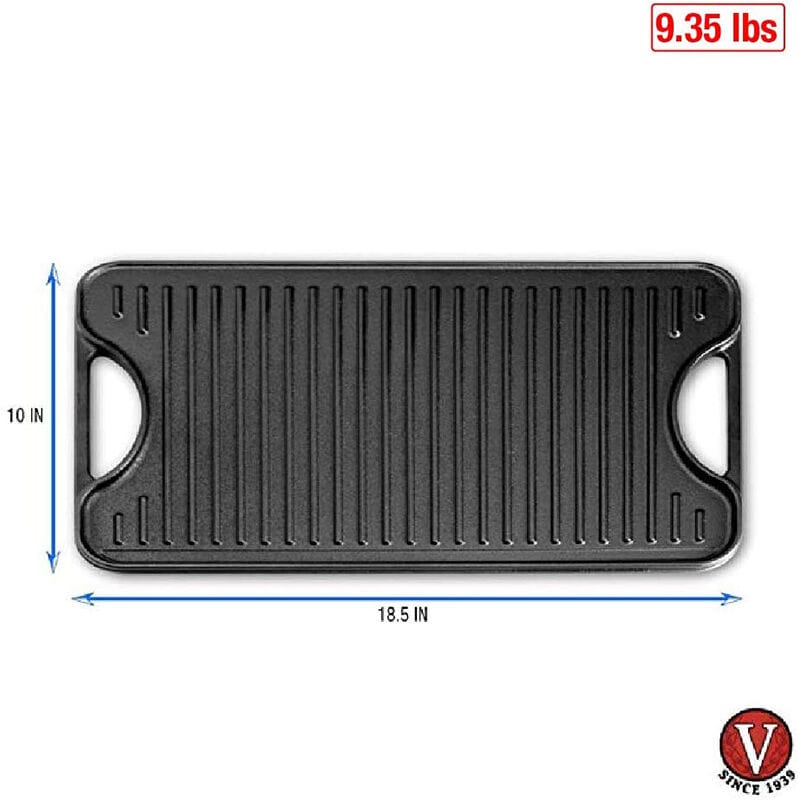 Victoria Cast Iron Reversible Rectangular Griddle, , hires