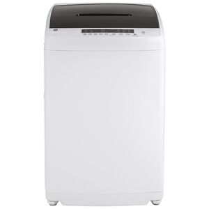GE Space-Saving 24 in. 2.8 cu. ft. Stationary Washer with Stainless Steel Basket - White, , hires
