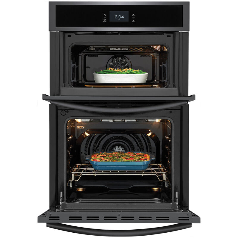 Frigidaire Gallery 27 in. 5.5 cu. ft. Steam Electric Microwave/Wall Oven Combo with True European Convection - Black Stainless, Black Stainless, hires