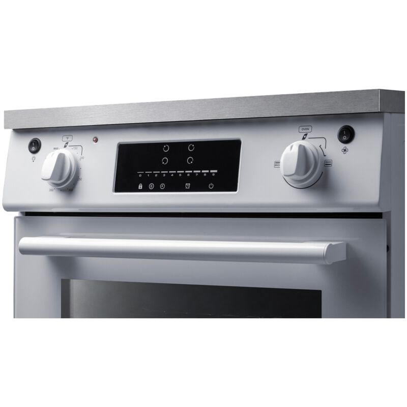 Summit 24 in. 2.6 cu. ft. Standard Convection Slide-In Electric Range with 4 Induction Burners - White, White, hires