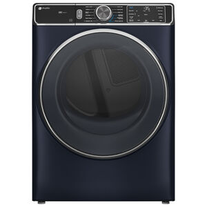 GE Profile 28 in. 7.8 cu. ft. Smart Stackable Electric Dryer with Sensor Dry, Sanitize & Steam Cycle - Sapphire Blue