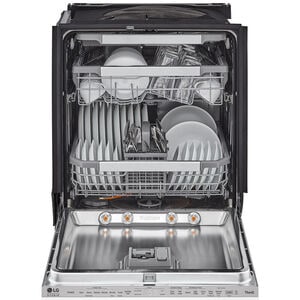 LG Studio 24 in. Top Control Flush-Mount Smart Dishwasher with 45 dBa Sound Level, 3rd-Rack & Dynamic Dry - Custom Panel Ready, , hires