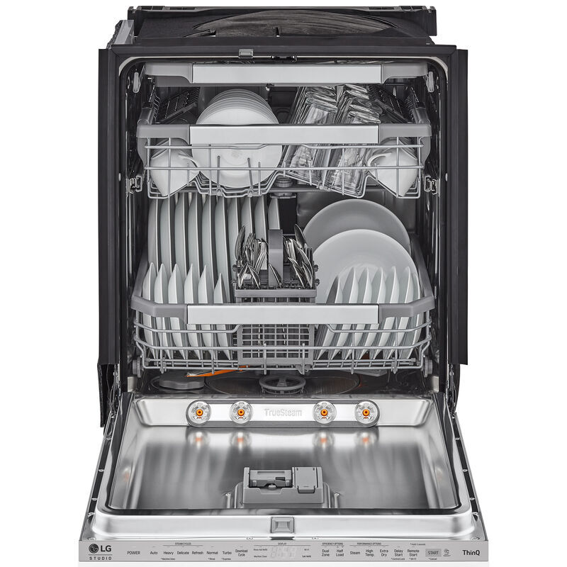 LG Studio 24 in. Top Control Flush-Mount Smart Dishwasher with 45 dBa Sound Level, 3rd-Rack & Dynamic Dry - Custom Panel Ready, , hires