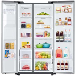 Samsung 36 in. 21.5 cu. ft. Smart Counter Depth Side by Side Refrigerator with Ice & Water Dispenser - Stainless Steel, Stainless Steel, hires
