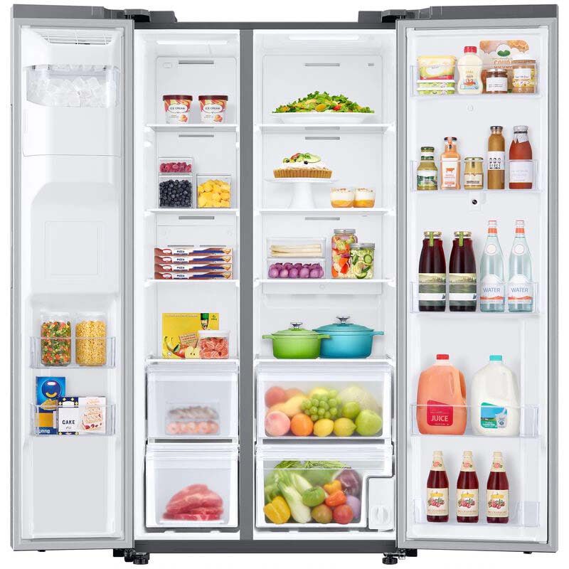 Samsung 36 in. 21.5 cu. ft. Smart Counter Depth Side by Side Refrigerator with Ice & Water Dispenser - Stainless Steel, Stainless Steel, hires