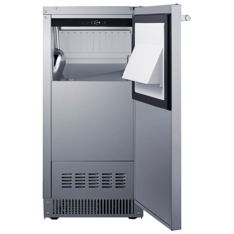 Summit 15 in. Built-In Undercounter Outdoor Commercial-Use Ice Maker with 26 lb. Ice Storage, Auto-Defrost & Digital Control - Stainless Steel, , hires