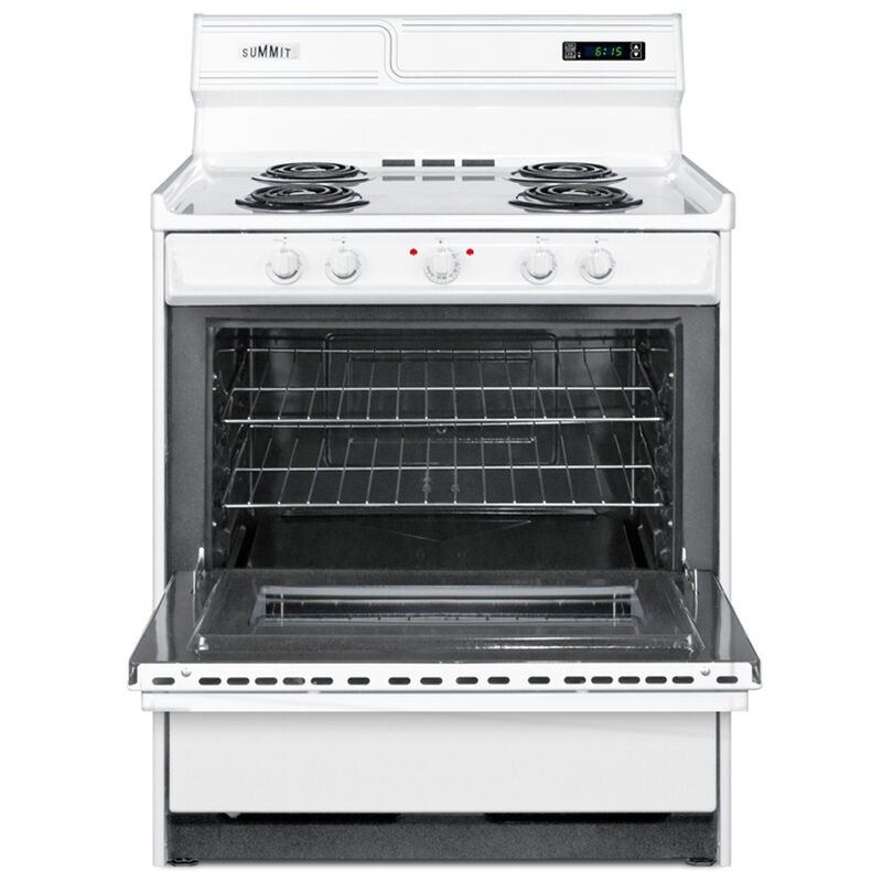 Summit 30 in. 3.7 cu. ft. Electric Range with Coil Burners - White, , hires