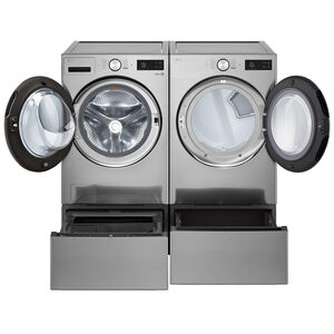 LG 27 in. 7.4 cu. ft. Smart Stackable Gas Dryer with AI Sensor Dry, TurboSteam, Sanitize & Steam Cycle - Graphite Steel, , hires