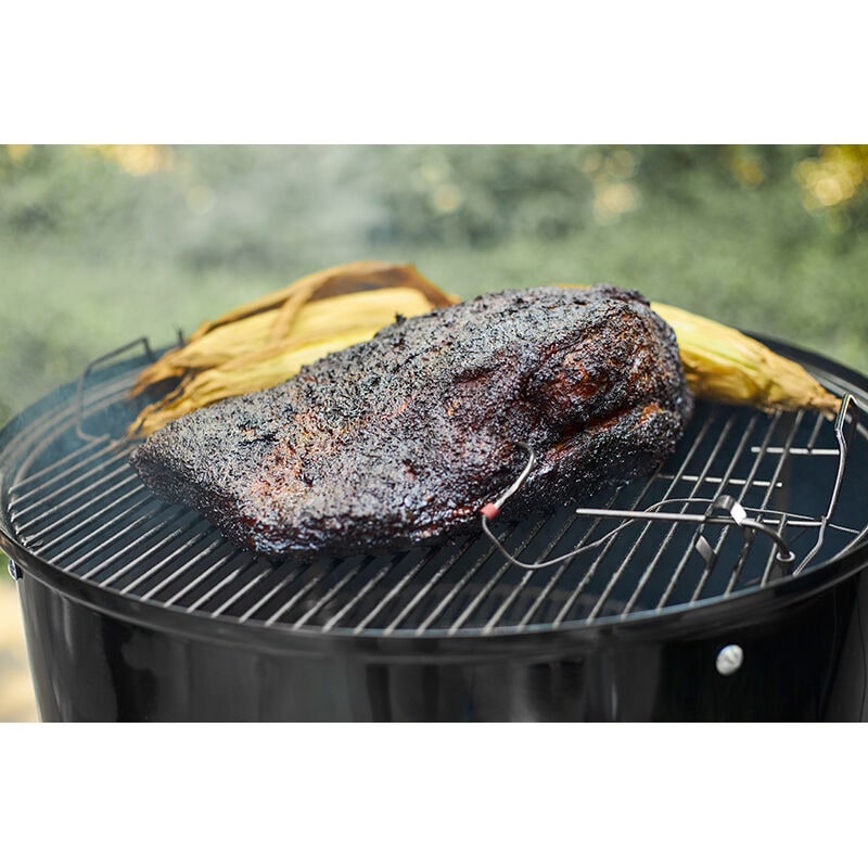 Weber Smokey Mountain 18 in. 2-Rack Charcoal Smoker with Built-In Thermometer - Black, , hires