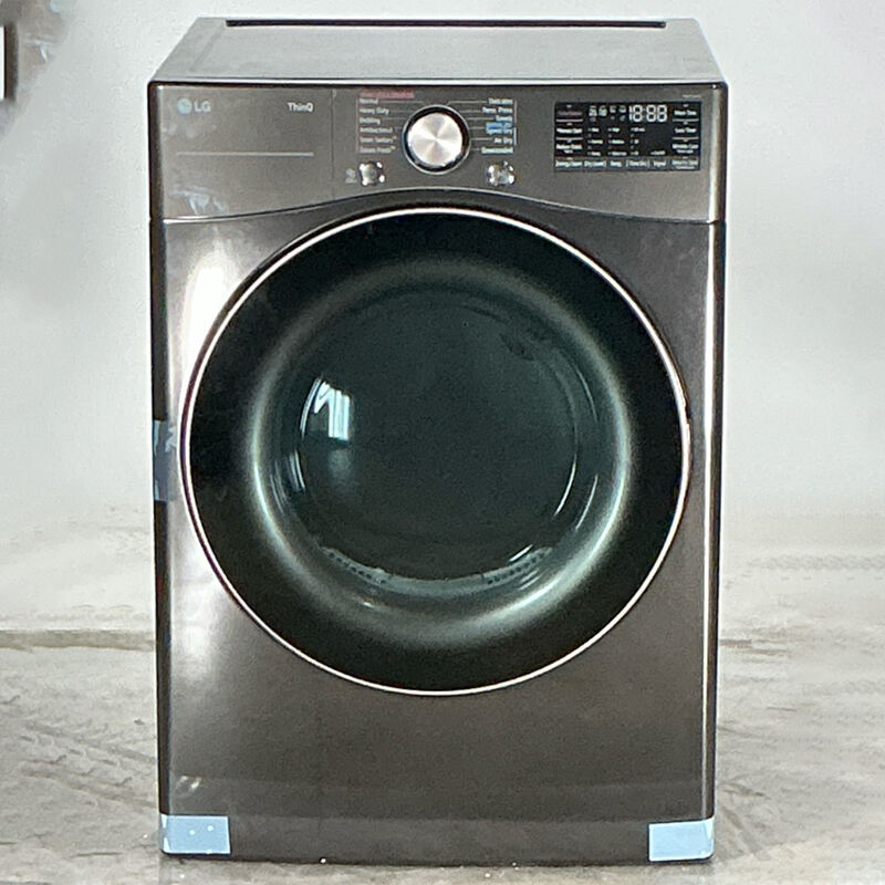LG 27 in. 7.4 cu. ft. Electric Dryer with 12 Dryer Programs, 12 Dry Options, Sanitize Cycle, Wrinkle Care & Sensor Dry - Black Steel (Open Box Excellent Condition), , hires
