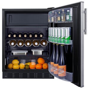 Summit 24 in. 5.0 cu. ft. ADA Compliant Undercounter Refrigerator - Stainless Steel with Black Cabinet, , hires