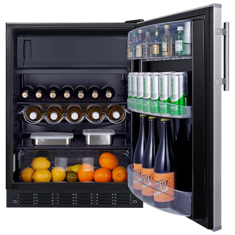 Summit 24 in. 5.0 cu. ft. ADA Compliant Undercounter Refrigerator - Stainless Steel with Black Cabinet, , hires