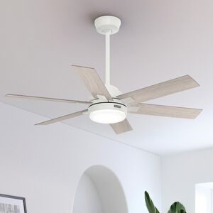 Hunter 52 in. Georgetown Energy Star HunterExpress Ceiling Fan with LED Light Kit & Handheld Remote - Fresh White, , hires