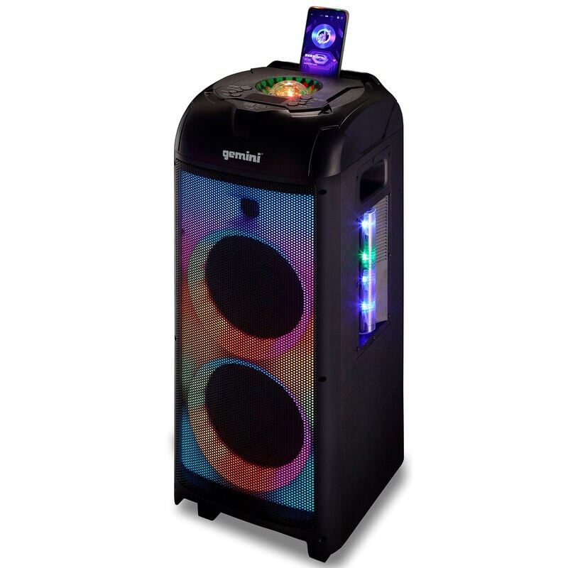 Gemini 360 Portable Bluetooth Speaker with LED Party Lighting - Black, , hires