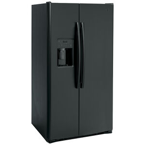 GE 36 in. 25.3 cu. ft. Energy Star Side-by-Side Refrigerator with External Ice & Water Dispenser - Black, Black, hires