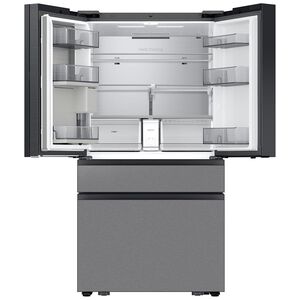 Samsung Bespoke 36 in. 28.6 cu. ft. Smart 4-Door French Door Refrigerator with AI Home, Beverage Center & Internal Water Autofill Pitcher - Charcoal Glass & Stainless Steel, , hires
