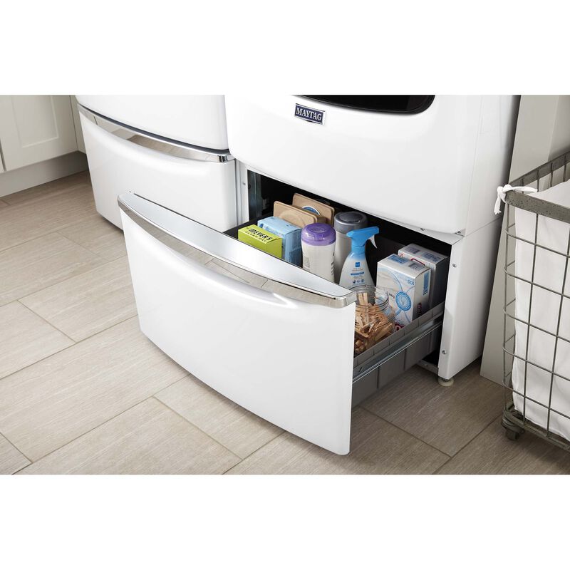 Maytag 27 in. 7.3 cu. ft. Smart Stackable Gas Dryer with Extra Power Button, Industry-Exclusive Extra Moisture Sensor, Sanitize & Steam Cycle - White, White, hires