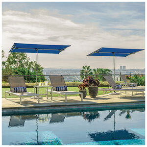 SimplyShade Capri 4.95'x6.93' Rectangle Balcony Umbrella - Ocean Blue, Blue, hires