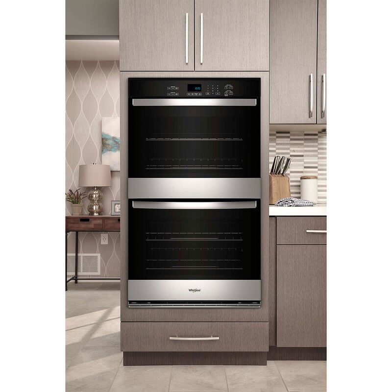 Whirlpool 30 in. 10 cu. ft. Top Control Electric Double Wall Oven - Stainless Steel, , hires