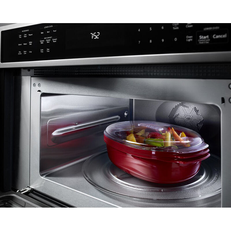 KitchenAid 30 in. 6.4 cu. ft. Smart Speed/ Steam Electric Microwave/Wall Oven Combo with True European Convection - Stainless Steel, , hires