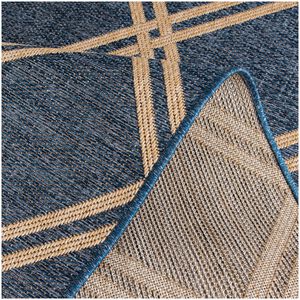 Natco Santorini Collection Outdoor Area Rug Minot 6'7"x9'6" - Cobalt/Natural, , hires
