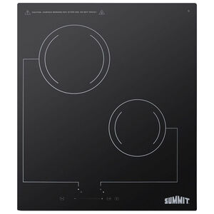 Summit 18 in. 2-Burner Electric Cooktop - Black, , hires