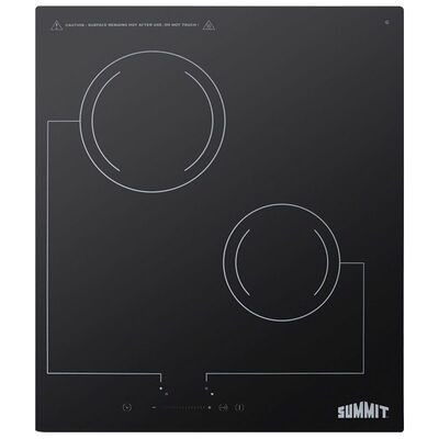 Summit 18 in. Electric Cooktop with 2 Radiant Burners - Black | CR2B228T