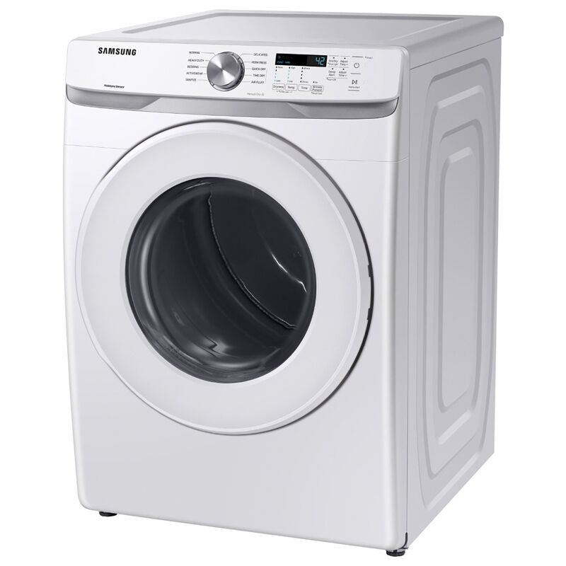 Samsung 27 in. 7.5 cu. ft. Stackable Electric Dryer with Sanitize Cycle & Sensor Dry - White, White, hires