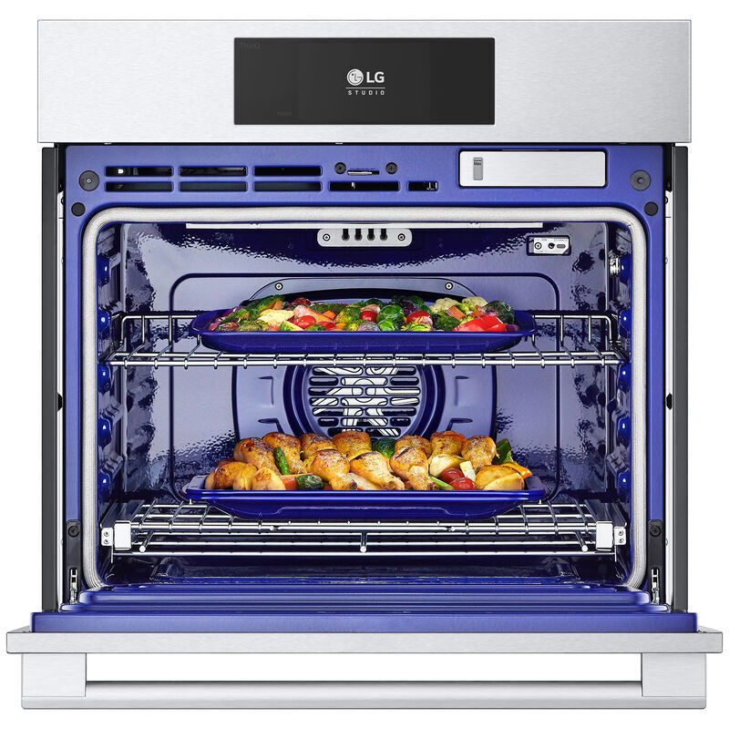 LG Studio 30 in. 4.7 cu. ft. Smart Steam Electric Single Wall Oven with True European Convection - Stainless Steel, , hires