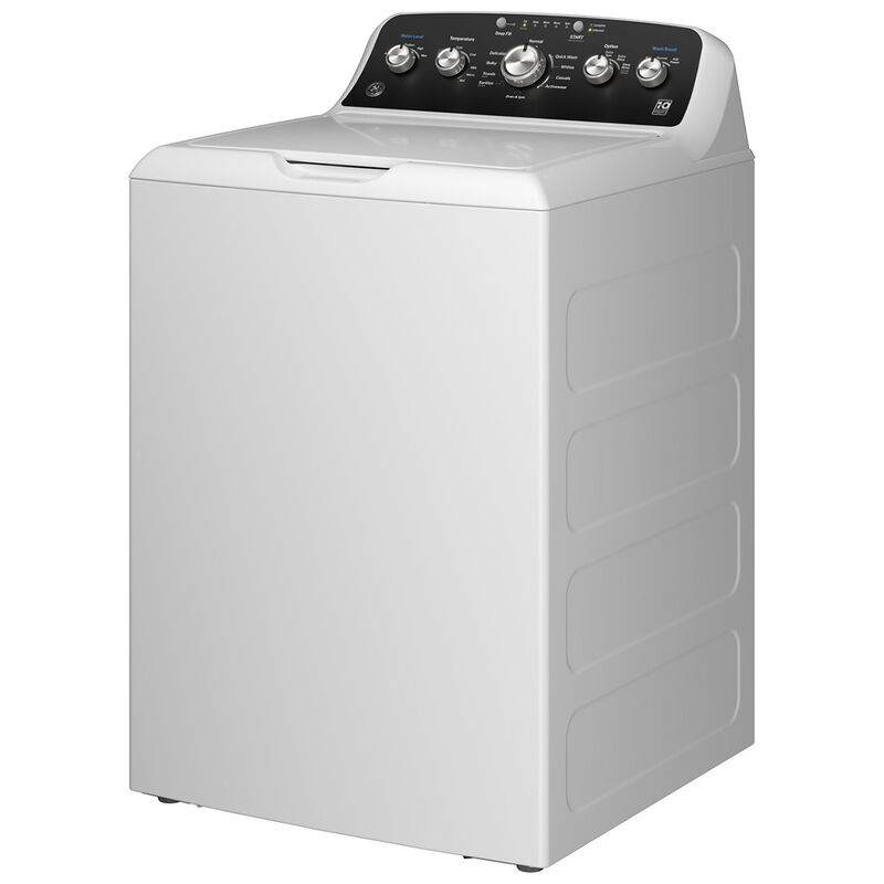 GE 27 in. 4.5 cu. ft. Top Load Washer with Stainless Steel Basket, Cold Plus, Wash Boost , True Dual-Action Agitator & Sanitize with Oxi - White, , hires