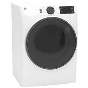 GE 28 in. 7.8 cu. ft. Smart Stackable Electric Dryer with Sensor Dry, Sanitize & Steam Cycle - White, White, hires