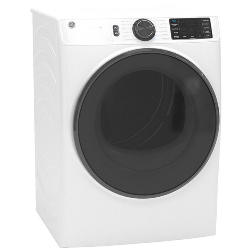 GE 28 in. 7.8 cu. ft. Smart Stackable Electric Dryer with Sensor Dry, Sanitize & Steam Cycle - White, White, hires