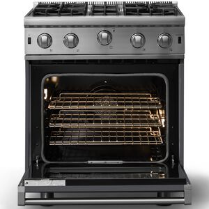 Viking 5 Series 30 in. 4 cu. ft. Standard Convection Gas Range with Open Burners - Cast Black, , hires