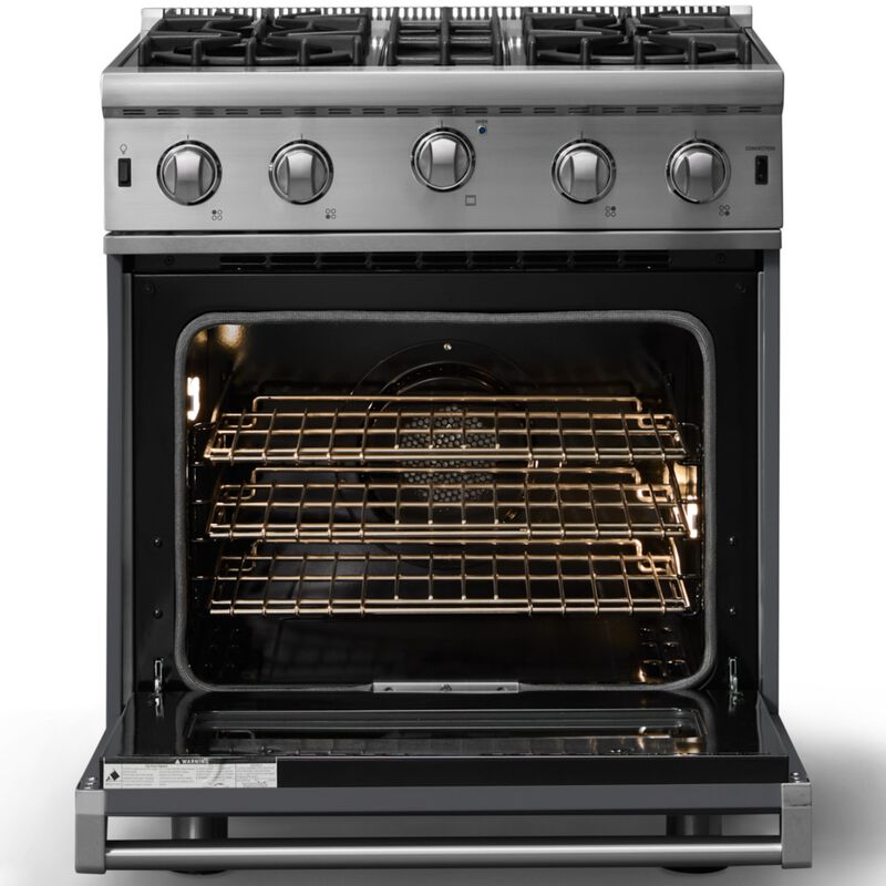 Viking 5 Series 30 in. 4 cu. ft. Standard Convection Gas Range with Open Burners - Cast Black, , hires
