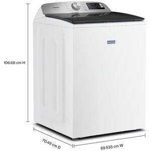 Maytag 27 in. 5.2 cu. ft. Smart Top Load Washer with Agitator & Extra Power - White, White, hires