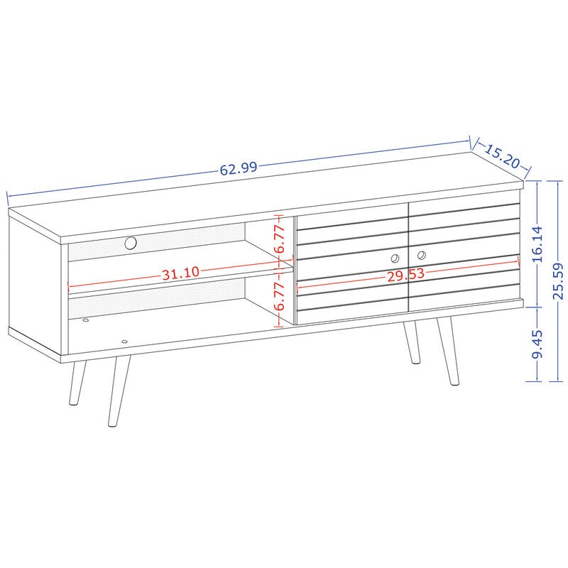 Manhattan Comfort Liberty 63" TV Stand - White, , hires