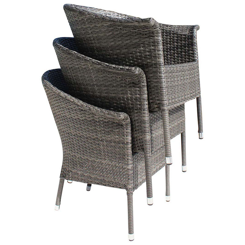 Pelican Reef Spectrum 5-Piece Woven Armchair Dining Set with Cushions - Gray, , hires