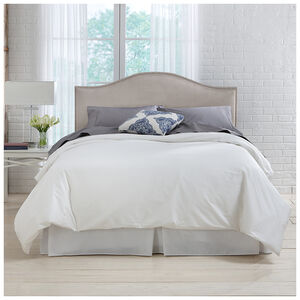 Skyline Furniture Nail Button Micro-Suede Fabric Twin Size Upholstered Headboard - Platinum, Platinum, hires