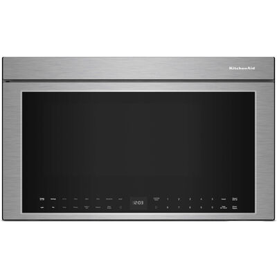 KitchenAid 30 in. 1.1 cu. ft. Over-the-Range Smart Microwave with 10 Power Levels, 400 CFM & Sensor Cooking Controls - Stainless Steel | KMMF530PPS