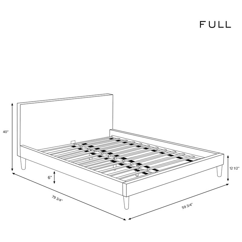 Skyline Furniture Linen Fabric Upholstered Full Size Platform Bed - Black, , hires