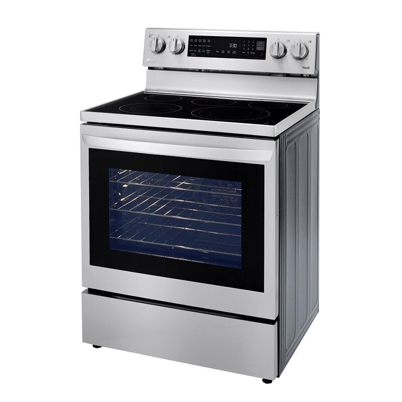 LG InstaView 30 in. 6.3 cu. ft. Smart Air Fry True European Convection Electric Range with Radiant Burners - PrintProof Stainless Steel, PrintProof Stainless Steel, hires