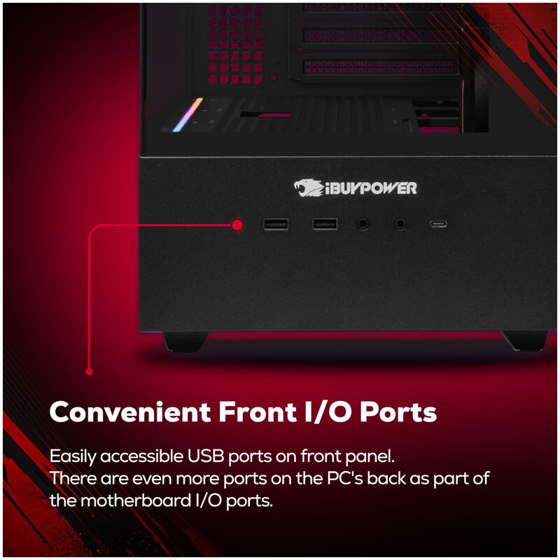 iBUYPOWER Element Gaming Desktop with AMD Ryzen 7 8700F, 4.1 GHz, 8-Core CPU, NVIDIA GeForce RTX 3050, 6GB VRAM GPU, 16 GB RAM, 1 TB SSD & Windows 11 Home - Black, , hires